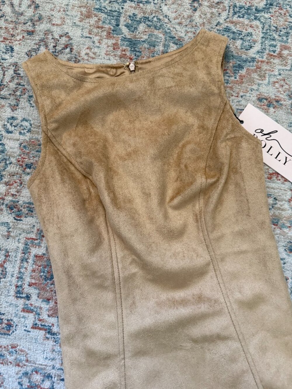 NEW Oh Polly Amielle Faux-Suede A-Line Mini Dress : 0 - Picture 3 of 7